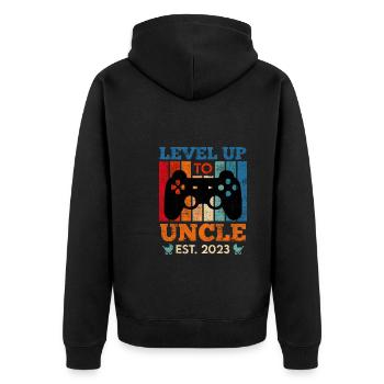 Niveau de l’oncle de jeu jusqu’à l’oncle 2023 - Veste à capuche bio Premium Unisexe - noir - Dos - Nico (187cm)