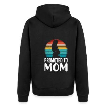 Promu à maman grossesse - Veste à capuche bio Premium Unisexe - noir - Dos - Nico (187cm)