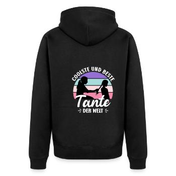 La plus cool et la meilleure tante du monde Oncle tante - Veste à capuche bio Premium Unisexe - noir - Dos - Nico (187cm)