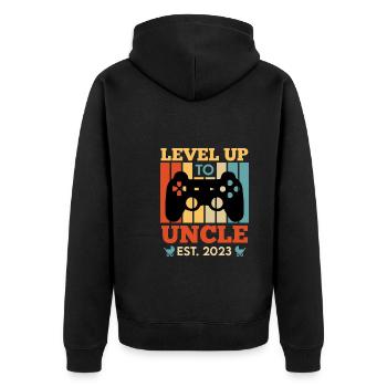 Niveau de l’oncle de jeu jusqu’à l’oncle 2023 - Veste à capuche bio Premium Unisexe - noir - Dos - Nico (187cm)