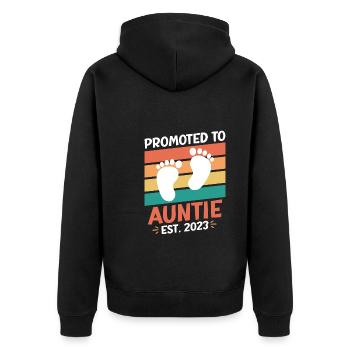 Promue à tante 2023 Promotion Meilleure tante - Veste à capuche bio Premium Unisexe - noir - Dos - Nico (187cm)