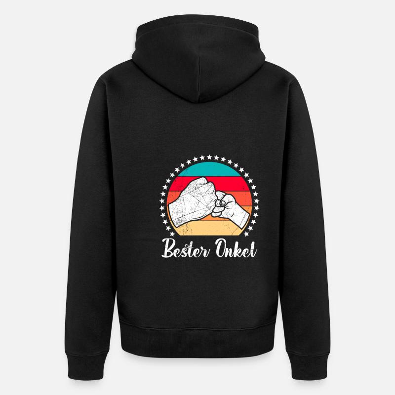 Bester Onkel - Unisex Premium Bio Zip Hoodie - Schwarz