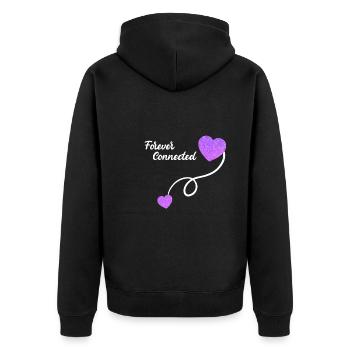 Forever verbunden Mama Kind Baby Schwangerschaft - Unisex Premium Bio Zip Hoodie - Schwarz - Hinten - Nico (187cm)