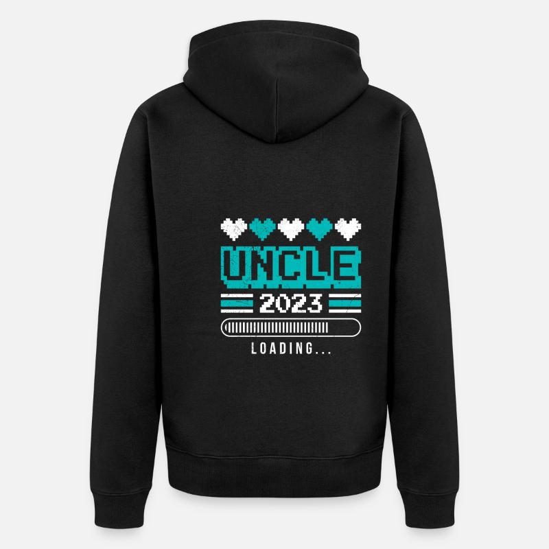 Onkel 2023 loading - Unisex Premium Bio Zip Hoodie - Schwarz