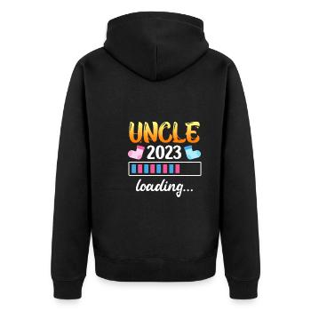 Onkel 2023 loading bester Onkel 2023 - Unisex Premium Bio Zip Hoodie - Schwarz - Hinten - Nico (187cm)