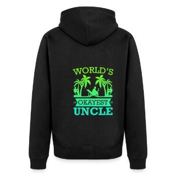 L’oncle le plus correct du monde - Veste à capuche bio Premium Unisexe - noir - Dos - Nico (187cm)