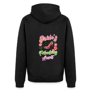 godmother, the bride's aunt, best aunt - Unisex Premium Organic Zip Hoodie - black - Back - Nico (187cm)