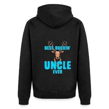 Best Buckin Uncle Ever Bester Onkel - Unisex Premium Bio Zip Hoodie - Schwarz - Hinten - Nico (187cm)