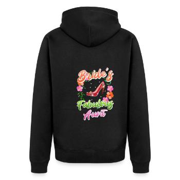 Godmother the bride's aunt best aunt - Unisex Premium Organic Zip Hoodie - black - Back - Nico (187cm)