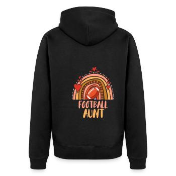 Football aunt my aunt goes to football with me - Unisex Premium Organic Zip Hoodie - black - Back - Nico (187cm)