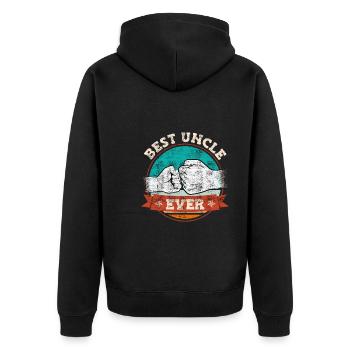 Best Uncle Ever - Unisex Premium Organic Zip Hoodie - black - Back - Nico (187cm)