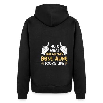 Voici à quoi ressemble la meilleure tante du monde Meilleure tante - Veste à capuche bio Premium Unisexe - noir - Dos - Nico (187cm)