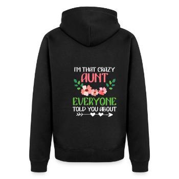 Verrückte Tante vor der alle warnen beste Tante - Unisex Premium Bio Zip Hoodie - Schwarz - Hinten - Nico (187cm)