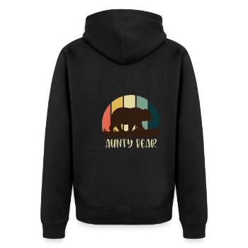 Bear Aunty Bear Mama Bear Super Aunt - Unisex Premium Organic Zip Hoodie - black - Back - Nico (187cm)