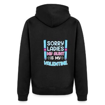 Lieblingstante Neffe Tante ist die beste Tante - Unisex Premium Bio Zip Hoodie - Schwarz - Hinten - Nico (187cm)