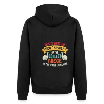 Voici à quoi ressemble le meilleur oncle de la nièce la plus cool - Veste à capuche bio Premium Unisexe - noir - Dos - Nico (187cm)