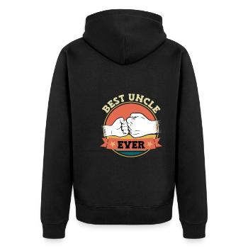 Best Uncle Ever - Unisex Premium Organic Zip Hoodie - black - Back - Nico (187cm)