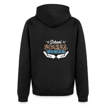 Supervisor at a school Social worker - Unisex Premium Organic Zip Hoodie - black - Back - Nico (187cm)