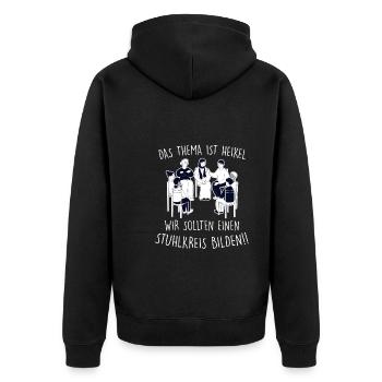 Social Work Chair Circle Group Social Workers - Unisex Premium Organic Zip Hoodie - black - Back - Nico (187cm)