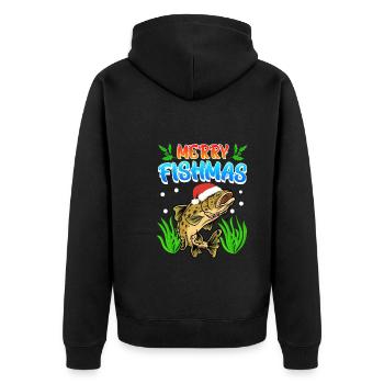 Trout Angler Joyeux Fishmas Angler Noël - Veste à capuche bio Premium Unisexe - noir - Dos - Nico (187cm)