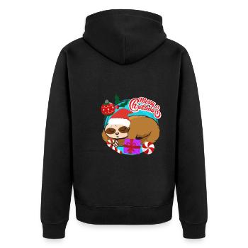Noël paresseux Joyeux Noël - Veste à capuche bio Premium Unisexe - noir - Dos - Nico (187cm)