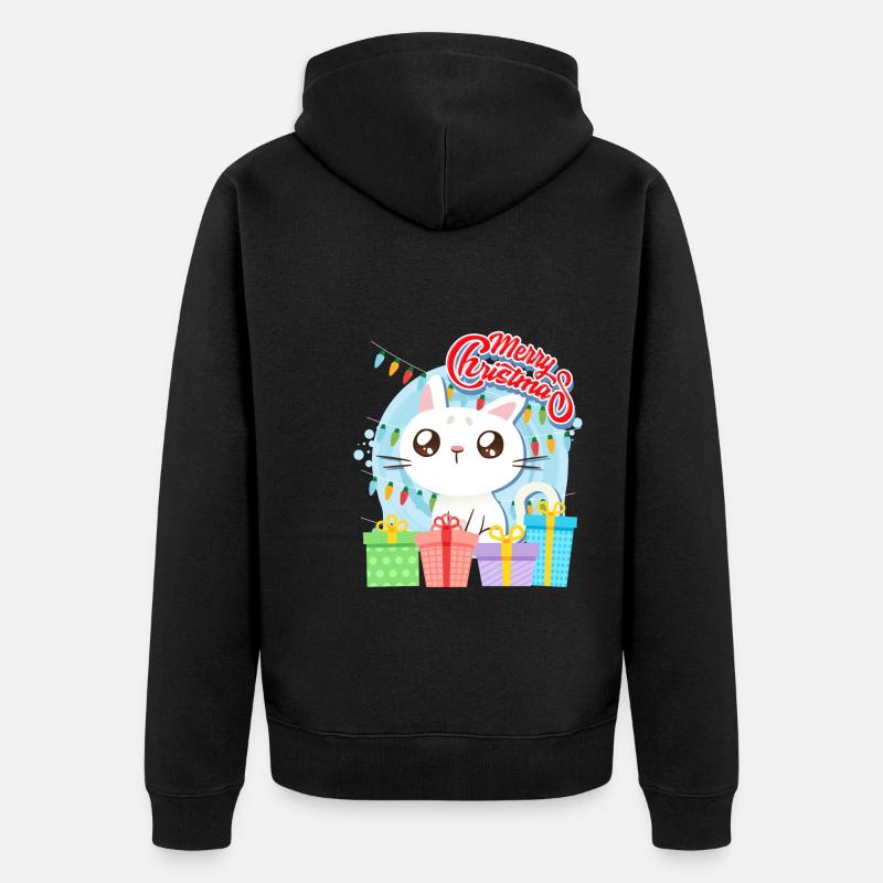 Joyeux Catmas Chats Enfants - Veste à capuche bio Premium Unisexe - noir