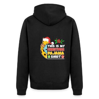 Chemise de Noël Girafe Moche Noël - Veste à capuche bio Premium Unisexe - noir - Dos - Nico (187cm)