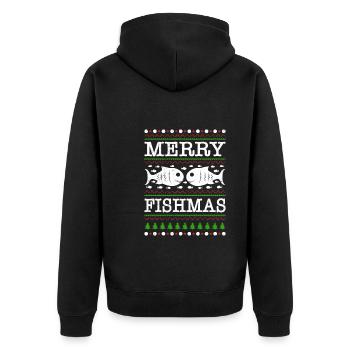 Ugly Christmas Angler Fish Fisherman Christmas - Unisex Premium Organic Zip Hoodie - black - Back - Nico (187cm)