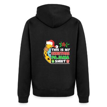 Chemise de Noël Girafe Moche Noël - Veste à capuche bio Premium Unisexe - noir - Dos - Nico (187cm)