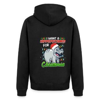 Je veux un hippotme pour Noël - Veste à capuche bio Premium Unisexe - noir - Dos - Nico (187cm)