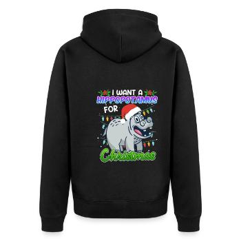 Je veux un hippotme pour Noël - Veste à capuche bio Premium Unisexe - noir - Dos - Nico (187cm)