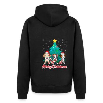 Chiens Noël Joyeux Noël Propriétaires de chiens - Veste à capuche bio Premium Unisexe - noir - Dos - Nico (187cm)