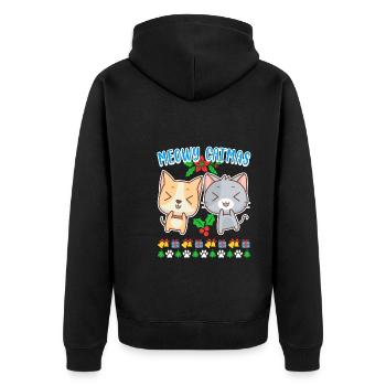 Meowy Catmas siège pour chat chaton chat - Veste à capuche bio Premium Unisexe - noir - Dos - Nico (187cm)