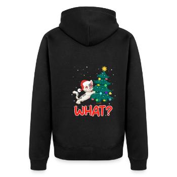 What? Lustige Katze Tannenbaum Kätzchen - Unisex Premium Bio Zip Hoodie - Schwarz - Hinten - Nico (187cm)