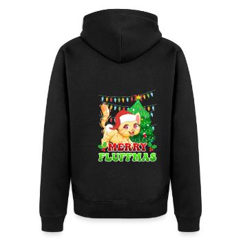 Joyeux Noël des chats de Fluffma - Veste à capuche bio Premium Unisexe - noir - Dos - Nico (187cm)
