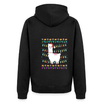 Noël moche Lama Alpaga Noël - Veste à capuche bio Premium Unisexe - noir - Dos - Nico (187cm)