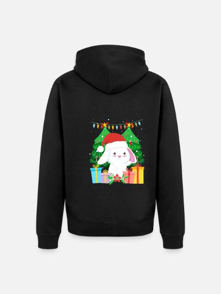 Cute Haase Christmas Tree - Unisex Premium Organic Zip Hoodie - black