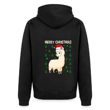 Lama Alpaga Joyeux Noël - Veste à capuche bio Premium Unisexe - noir - Dos - Nico (187cm)