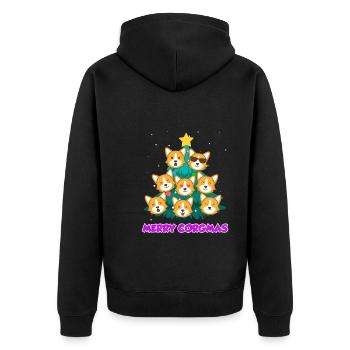 Joyeux Corgmas Chiens Noël Welsh Corgi - Veste à capuche bio Premium Unisexe - noir - Dos - Nico (187cm)