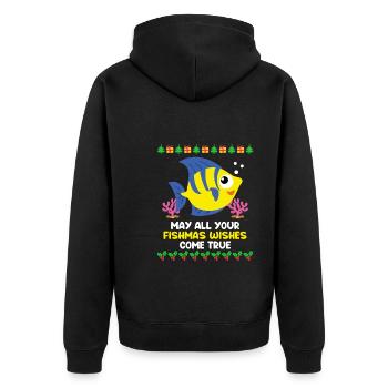 Que tous vos souhaits Fischmas se réalisent Aquarium - Veste à capuche bio Premium Unisexe - noir - Dos - Nico (187cm)