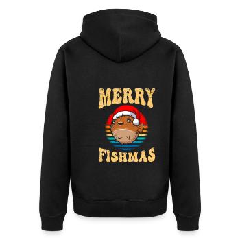 Merry Fishmas Angler Aquariophile Aquarium - Veste à capuche bio Premium Unisexe - noir - Dos - Nico (187cm)