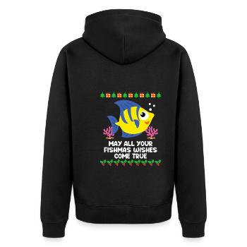 Que tous vos souhaits Fischmas se réalisent Aquarium - Veste à capuche bio Premium Unisexe - noir - Dos - Nico (187cm)