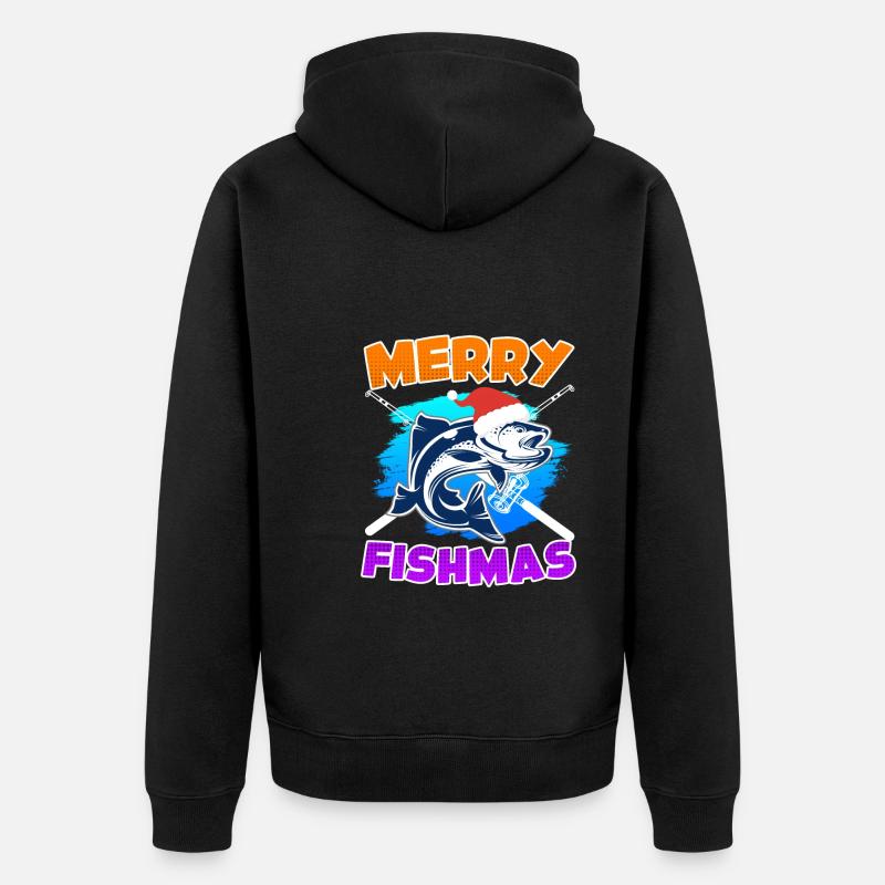 Joyeux poisson Pêche - Veste à capuche bio Premium Unisexe - noir