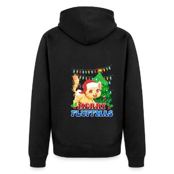 Joyeux Noël des chats de Fluffma - Veste à capuche bio Premium Unisexe - noir - Dos - Nico (187cm)