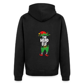 Le chef Elf Boss Elf Papa Christmas - Veste à capuche bio Premium Unisexe - noir - Dos - Nico (187cm)