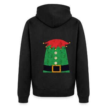 Elfenkostüm Elfe - Unisex Premium Bio Zip Hoodie - Schwarz - Hinten - Nico (187cm)
