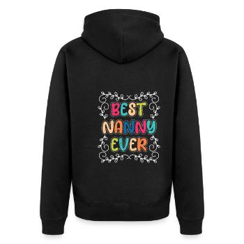 Du bist die beste Tagesmutter der Welt Tagesmutter - Unisex Premium Bio Zip Hoodie - Schwarz - Hinten - Nico (187cm)