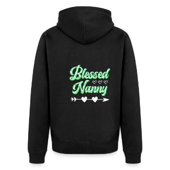 Blessed Nanny you are the best childminder - Unisex Premium Organic Zip Hoodie - black - Back - Nico (187cm)