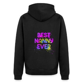The best nanny in the world Best childminder - Unisex Premium Organic Zip Hoodie - black - Back - Nico (187cm)
