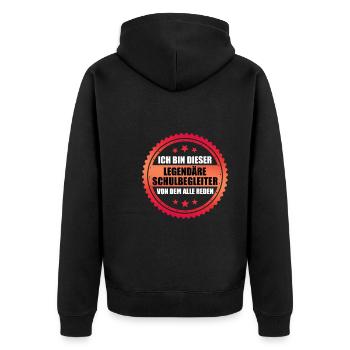 Inklusion Ich bin der legendäre Schulbegleiter - Unisex Premium Bio Zip Hoodie - Schwarz - Hinten - Nico (187cm)